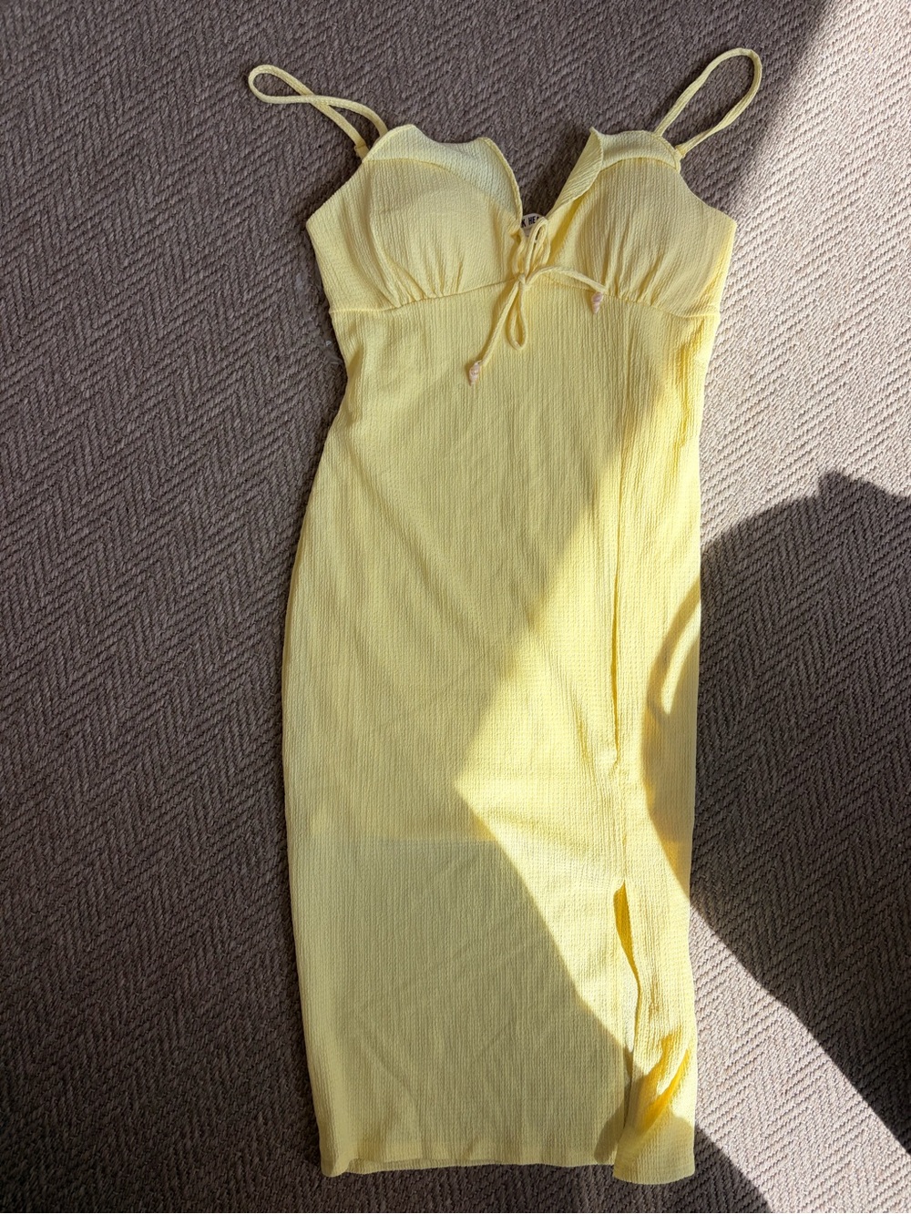 Derek Heart Yellow Drawstring Dress Size XL/Small
